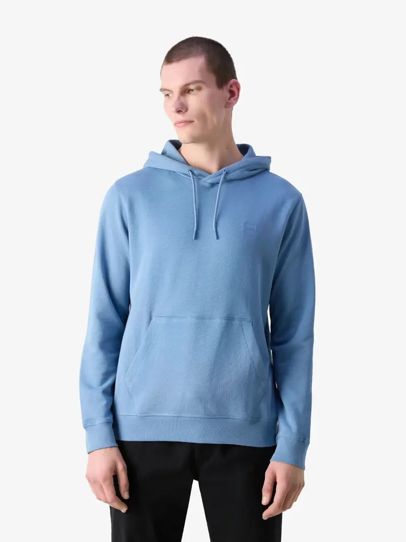Sweat à capuche BOSS bleu en coton