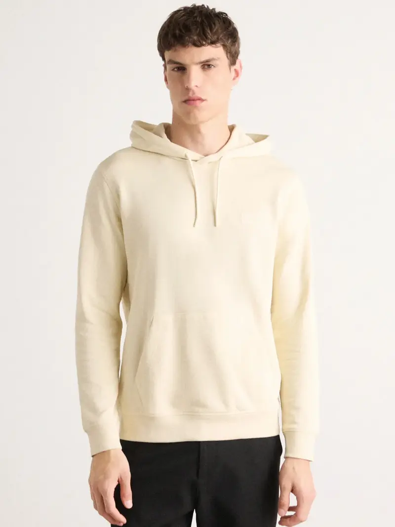Sweat à capuche BOSS jaune en coton