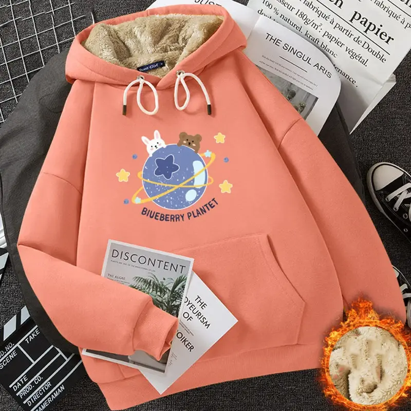 Sweat à capuche femme épais en chenille