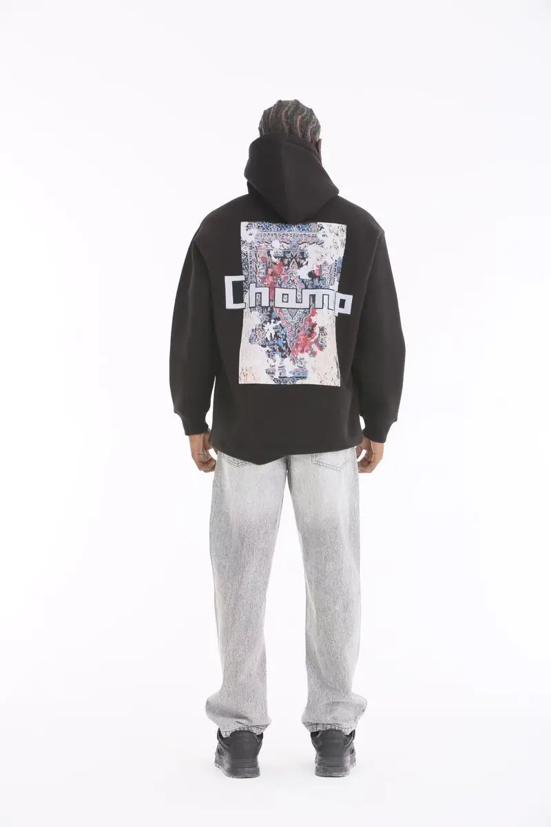 Sweat à capuche imprimé graphique