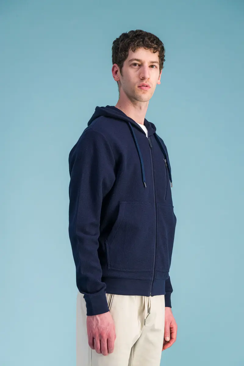 Sweat à capuche marine