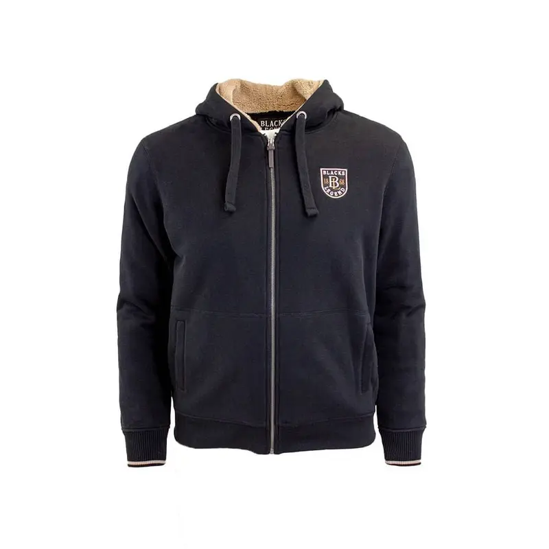 Sweat à capuche noir full-zip doublé sherpa