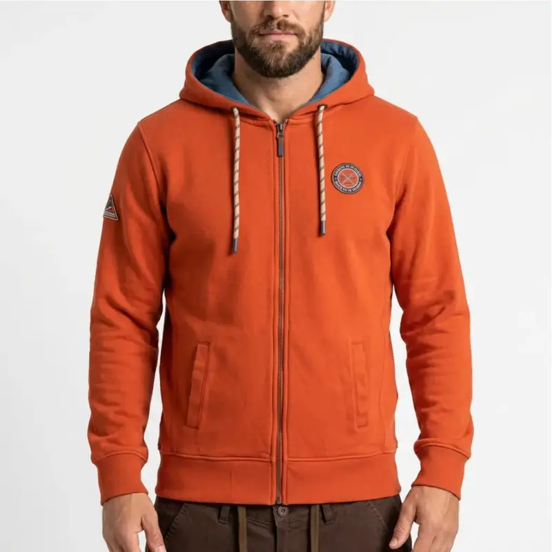 Sweat à capuche orange full zip