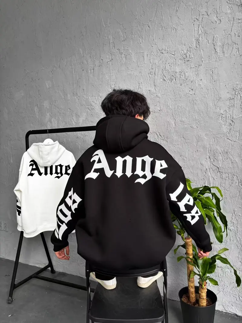 Sweat à Capuche Oversize Homme – Impression "Los Angeles" Style Streetwear