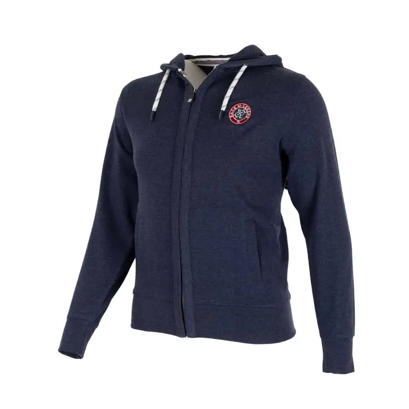 Sweat à capuche zippé bleu marine