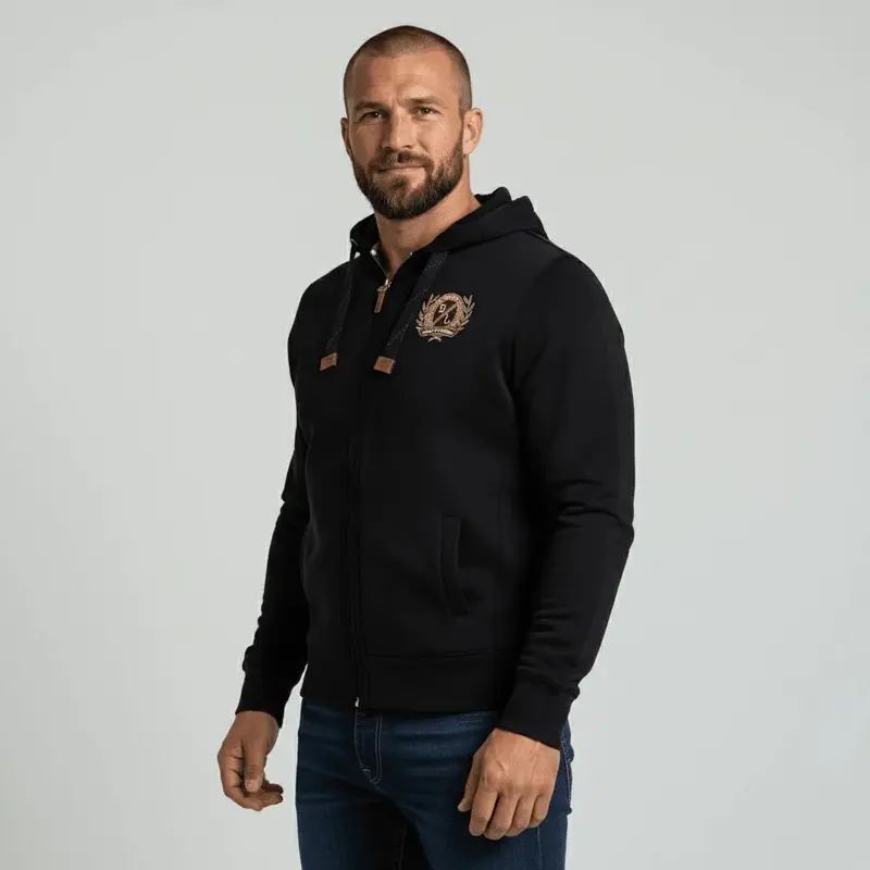 Sweat à capuche zippé noir
