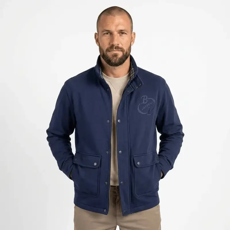 Sweat à poches zippé bleu marine
