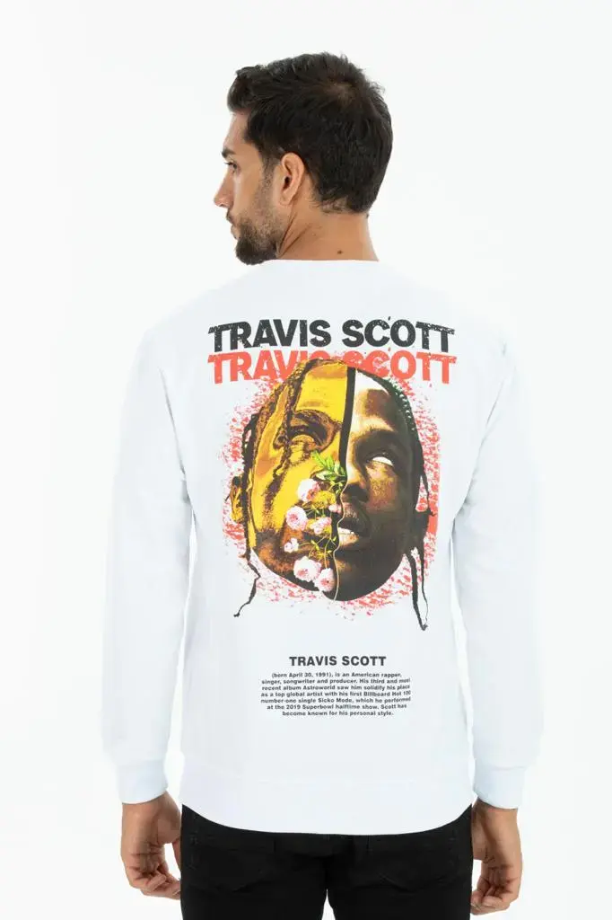 Sweat blanc Travis Scott
