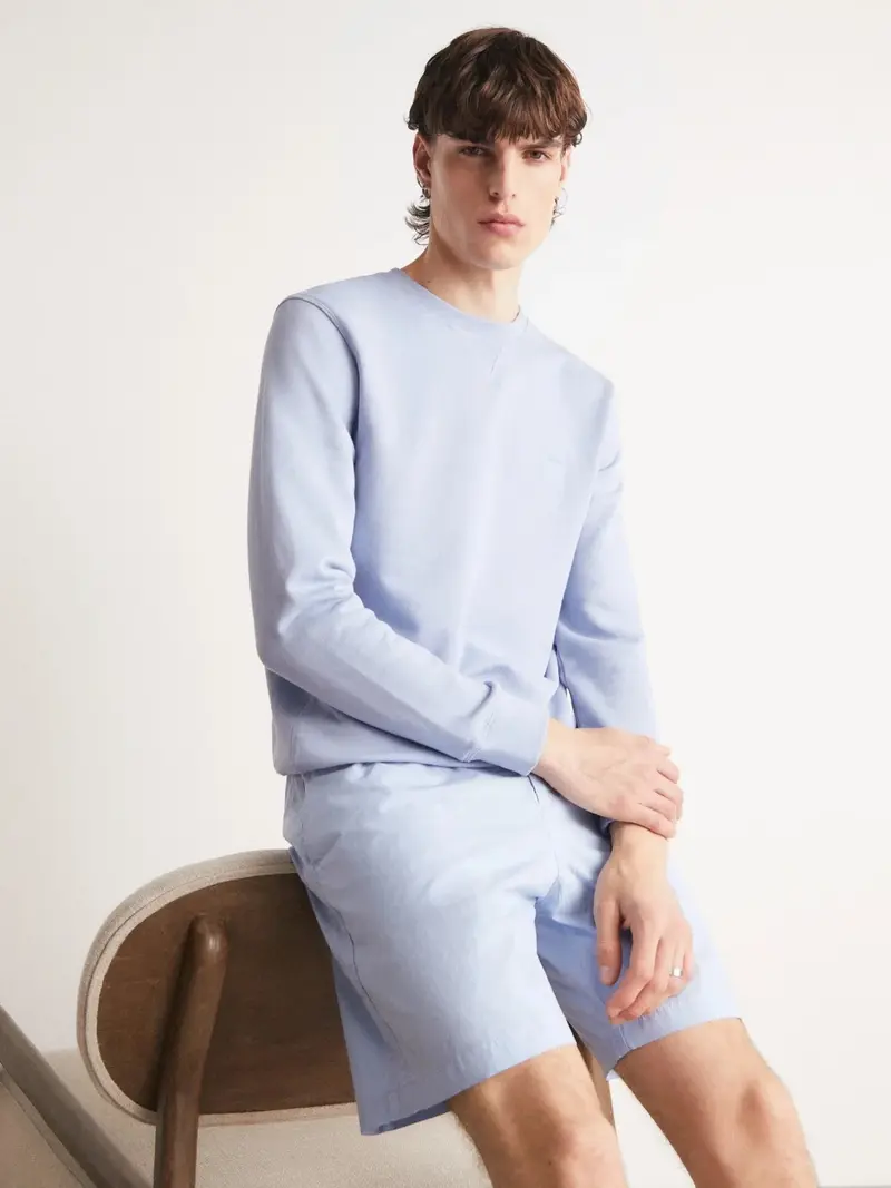Sweat BOSS bleu en coton
