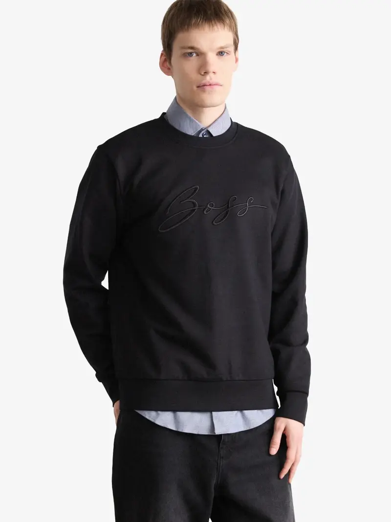 Sweat BOSS noir en coton