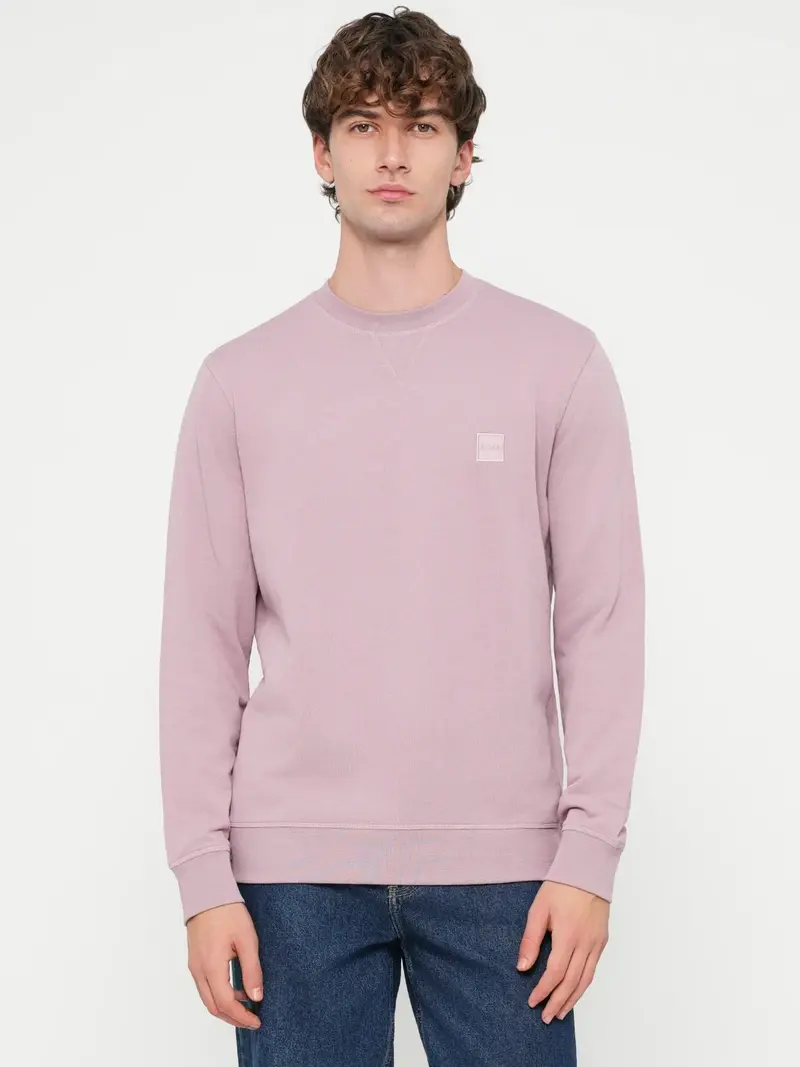 Sweat BOSS rose en molleton de coton