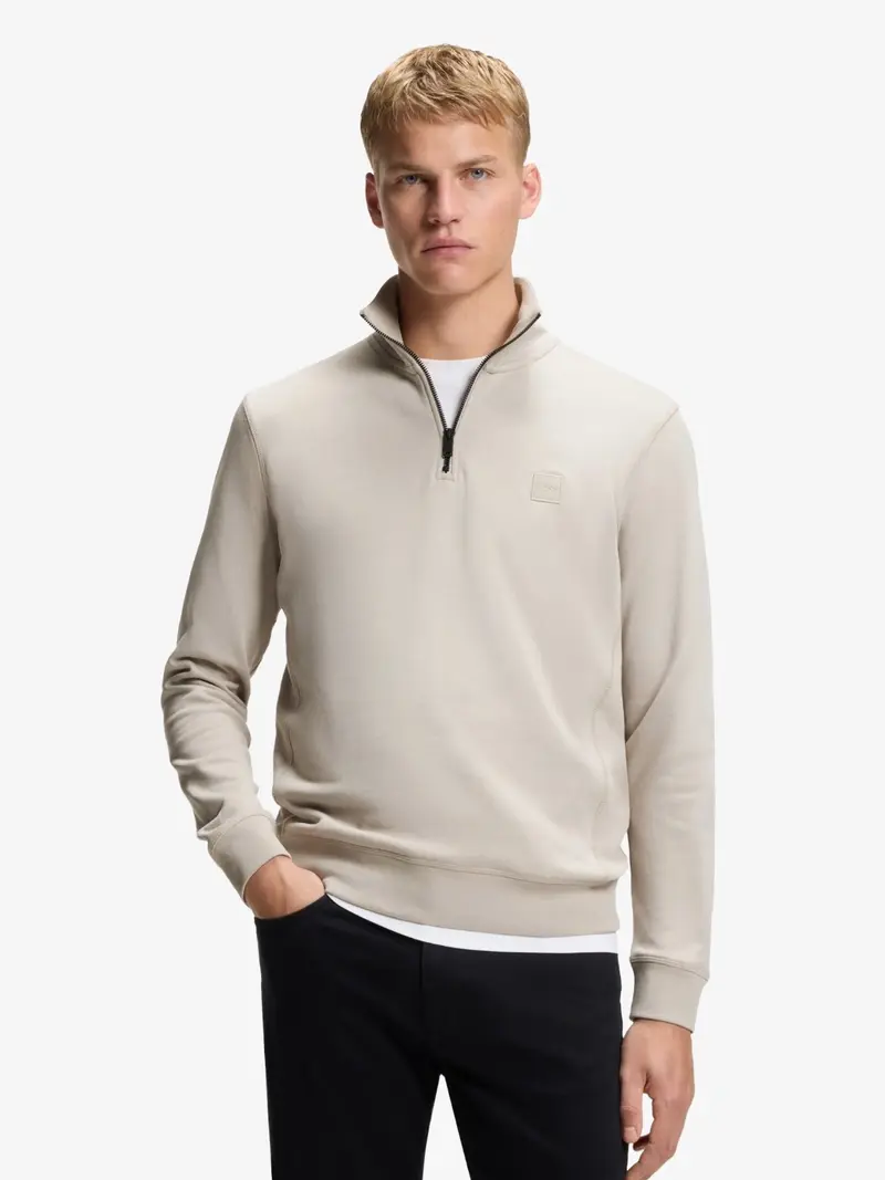 Sweat camionneur BOSS gris en molleton