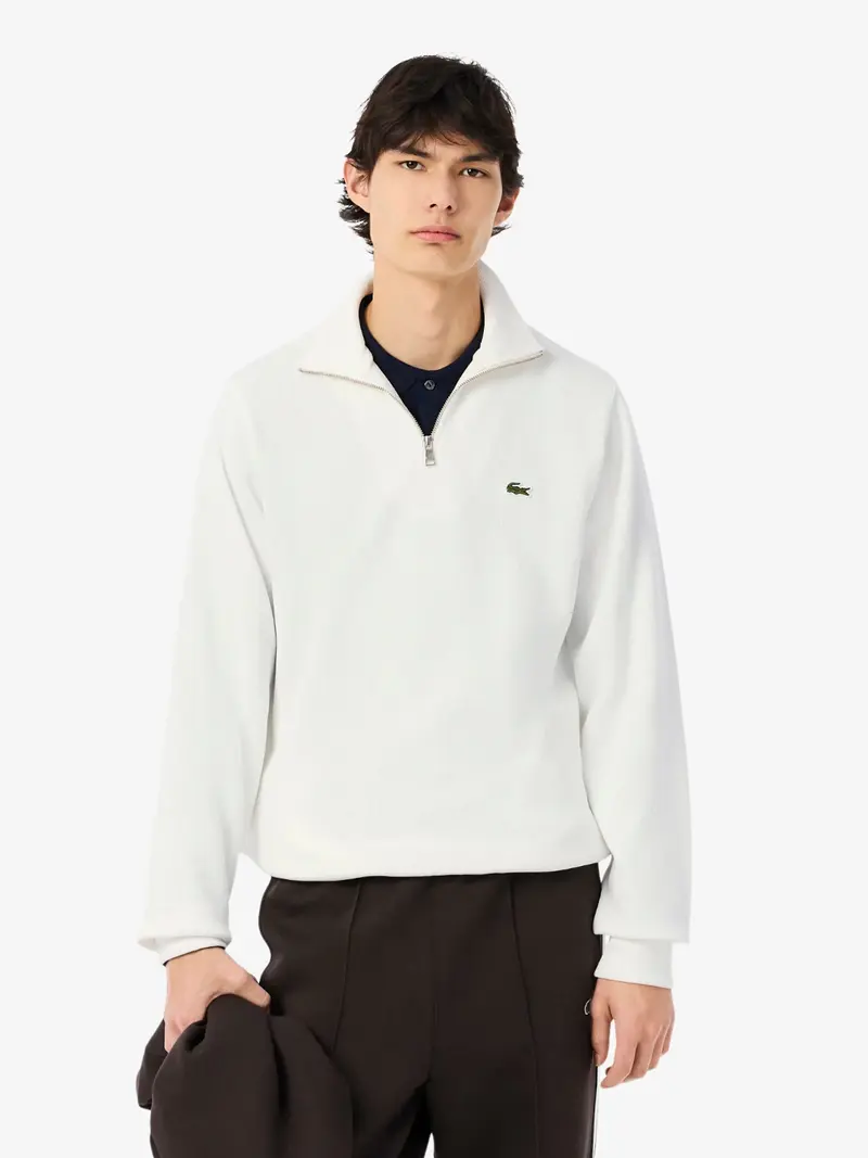 Sweat camionneur Lacoste blanc