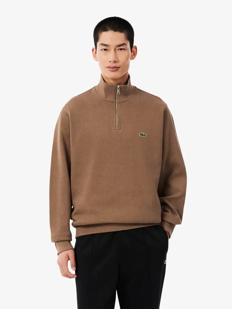 Sweat camionneur Lacoste marron en coton
