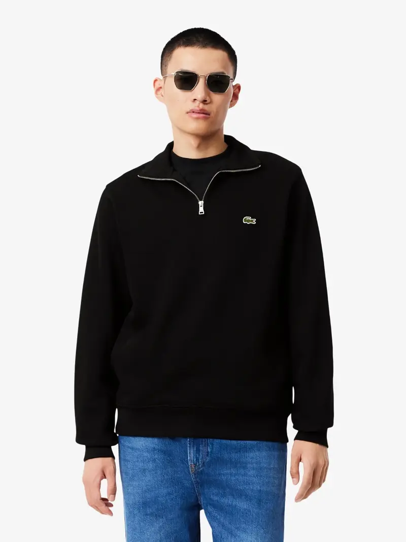 Sweat camionneur Lacoste noir en coton