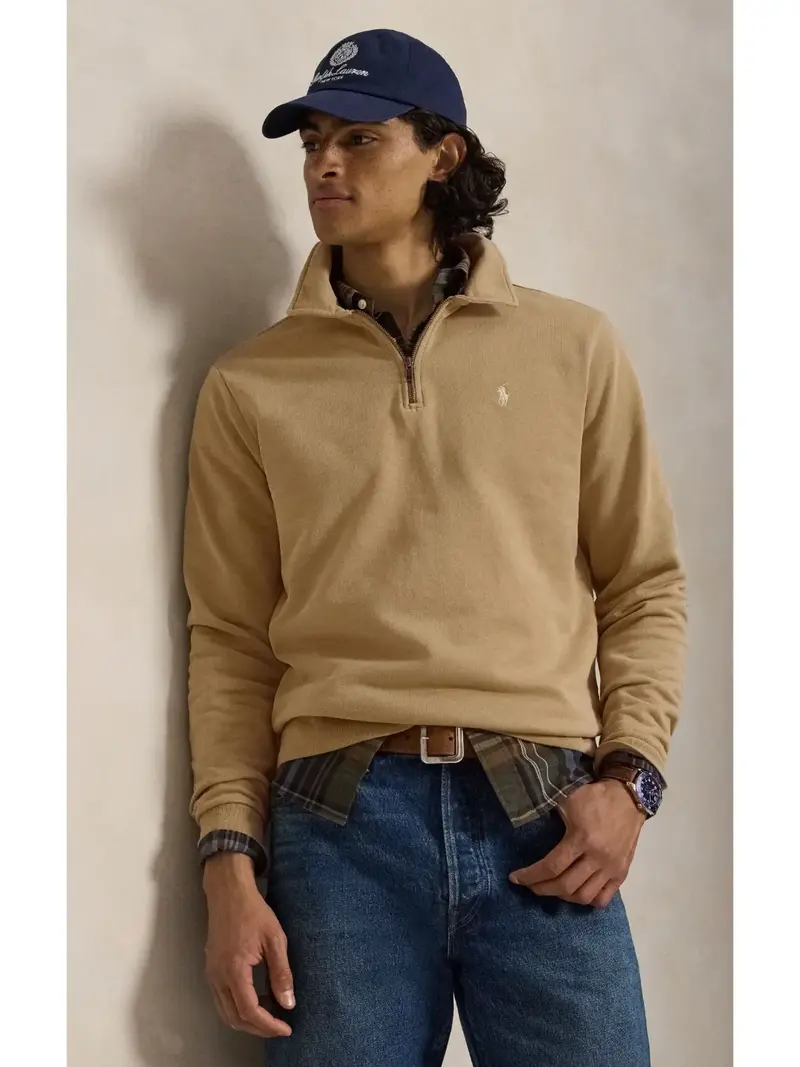 Sweat camionneur Ralph Lauren kaki en coton