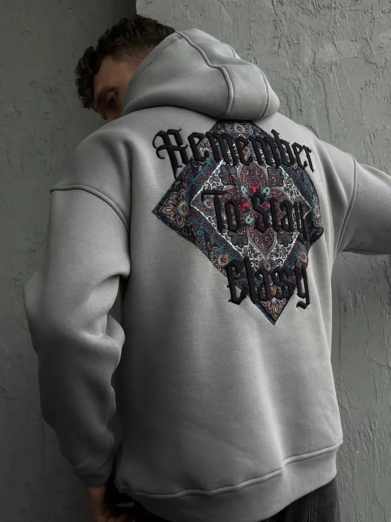 Sweat capuche motif persan homme stylé