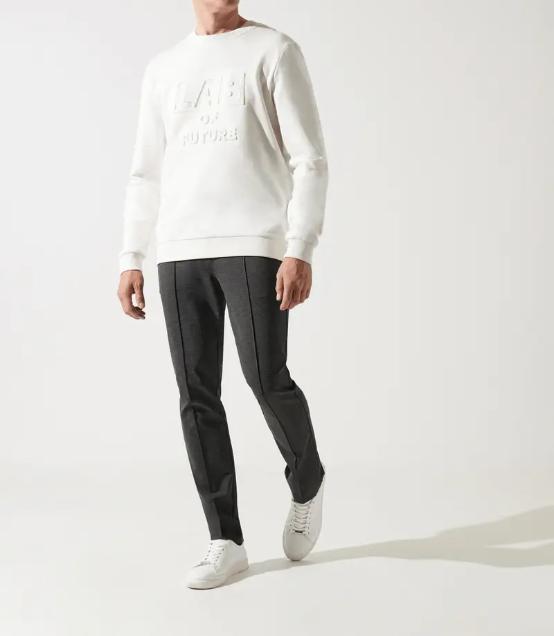 Sweat col rond fantaisie blanc