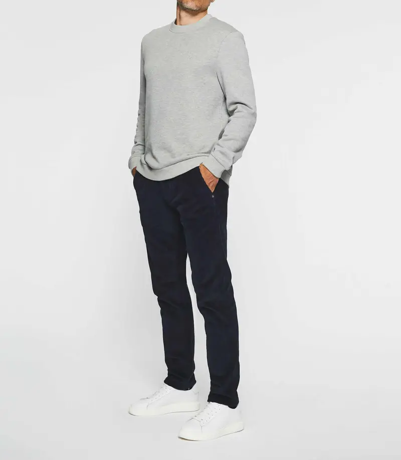 Sweat col rond uni gris chiné SWBENJI