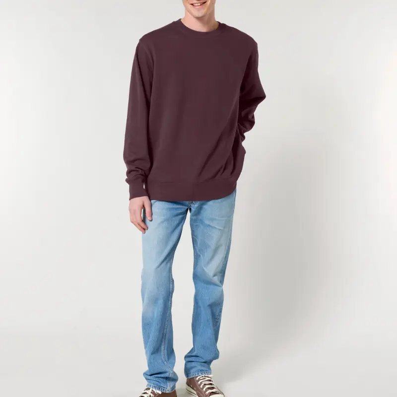 Sweat en molleton gratté bordeaux