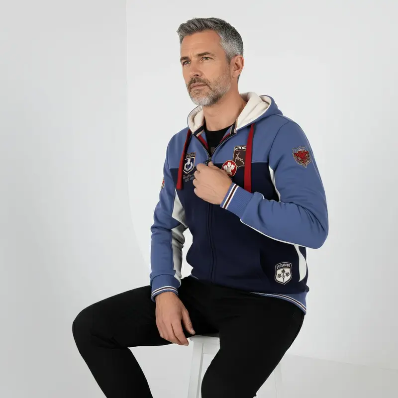 Sweat full zip à capuche Barbarians multi-nations