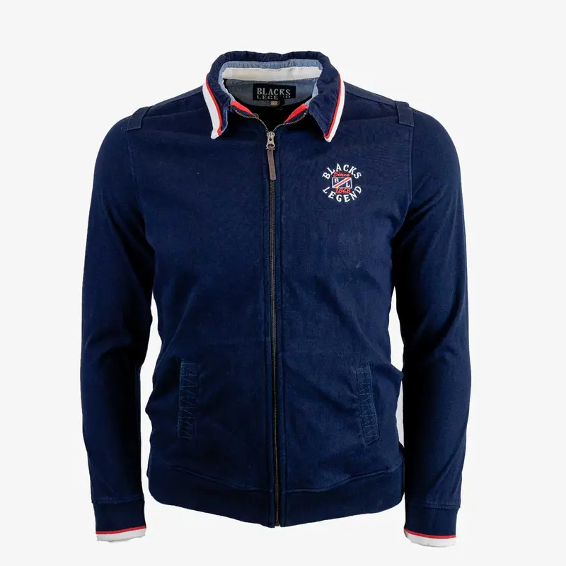 Sweat full-zip bleu marine col polo