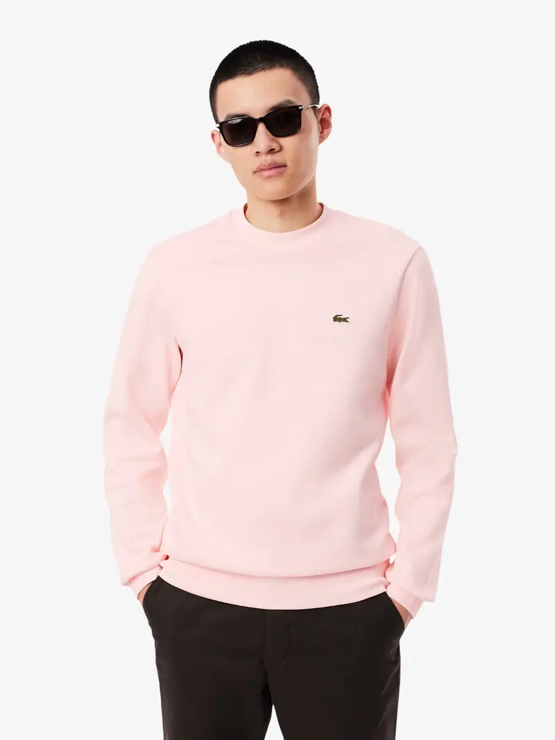 Sweat Lacoste rose en molleton