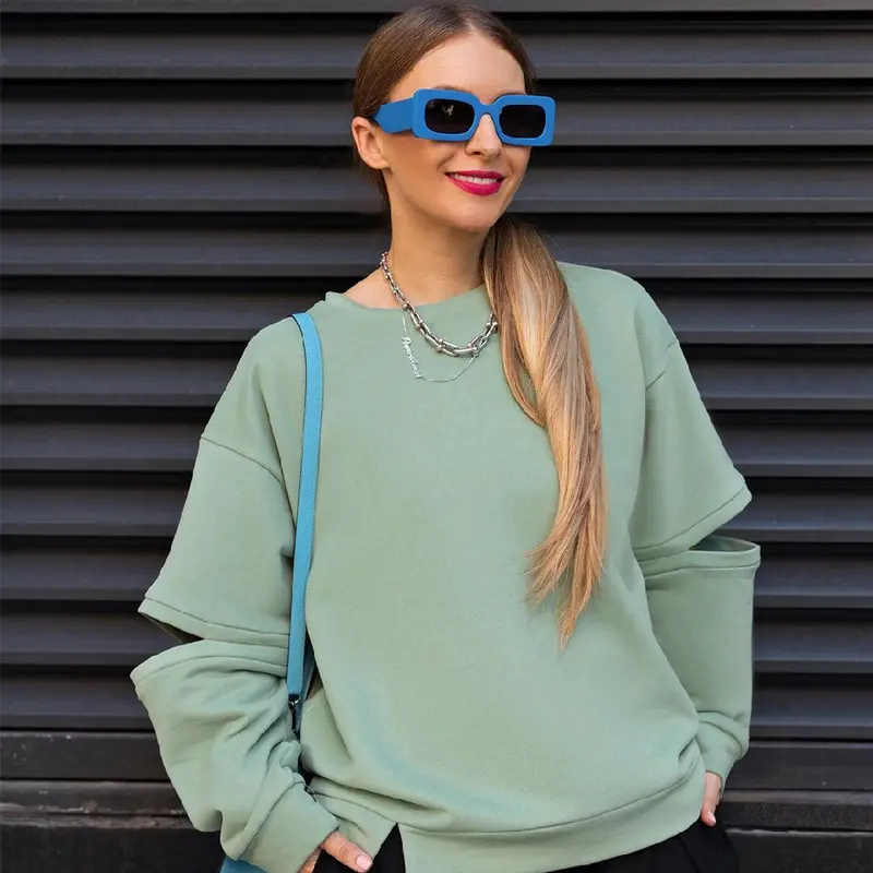 Sweat-shirt ample femme imprimé à col rond