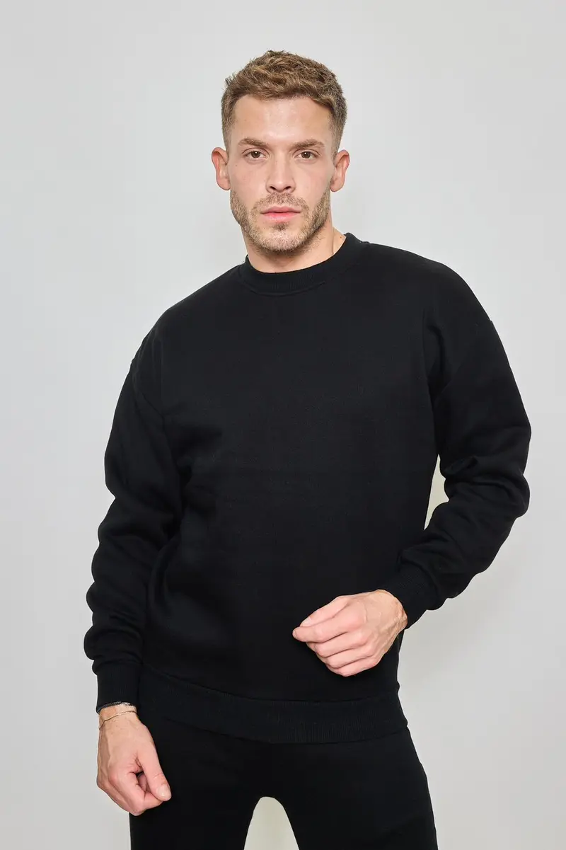 Sweat simple sans capuche noir