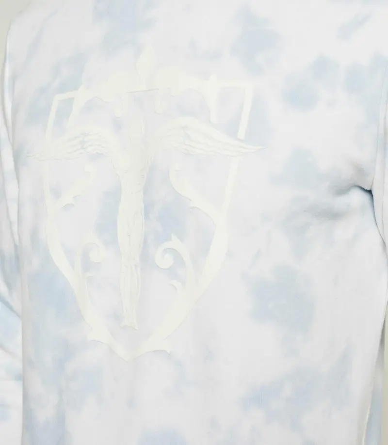 Sweat tie & dye bleu et blanc "Swdinis"