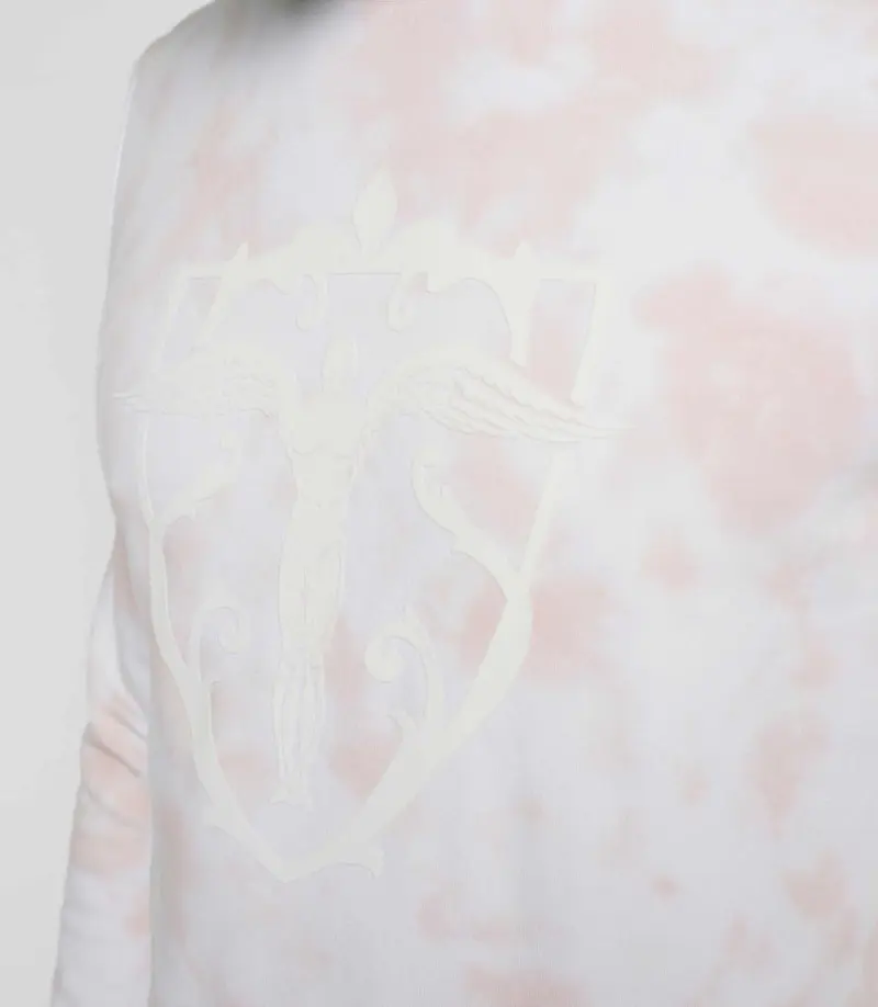 Sweat tie & dye rose et blanc "Swdinis"