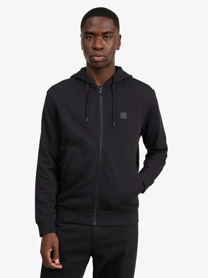 Sweat zippé à capuche BOSS noir