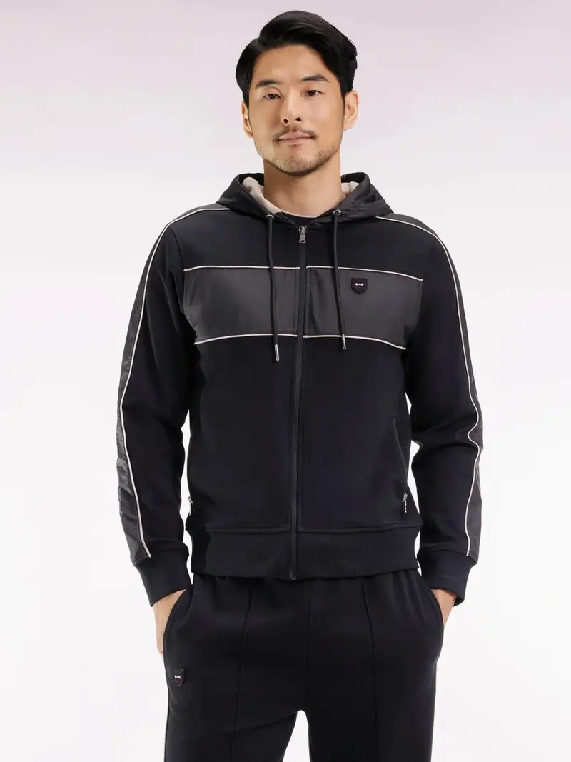 Sweat zippé à capuche Eden Park noir