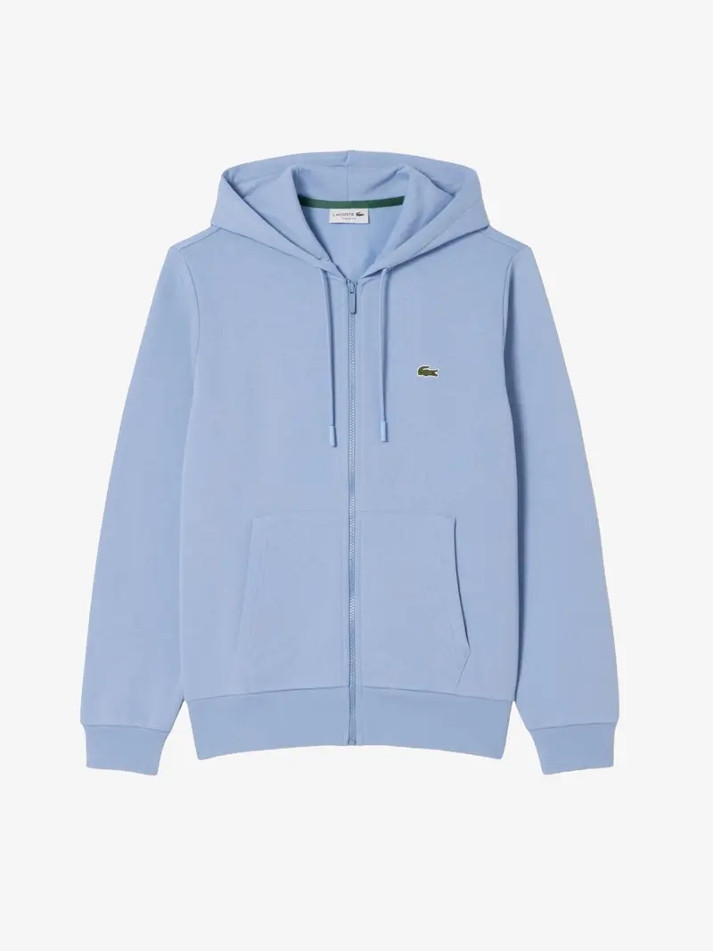 Sweat zippé à capuche Lacoste bleu en molleton
