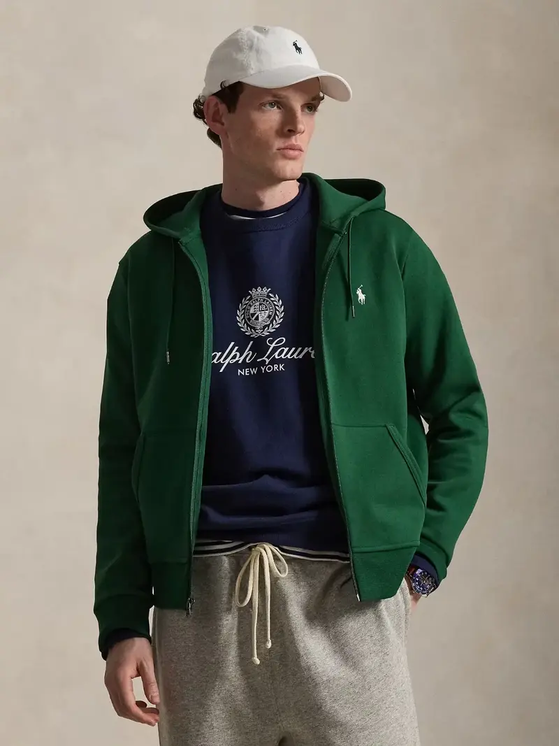 Sweat zippé à capuche Ralph Lauren vert