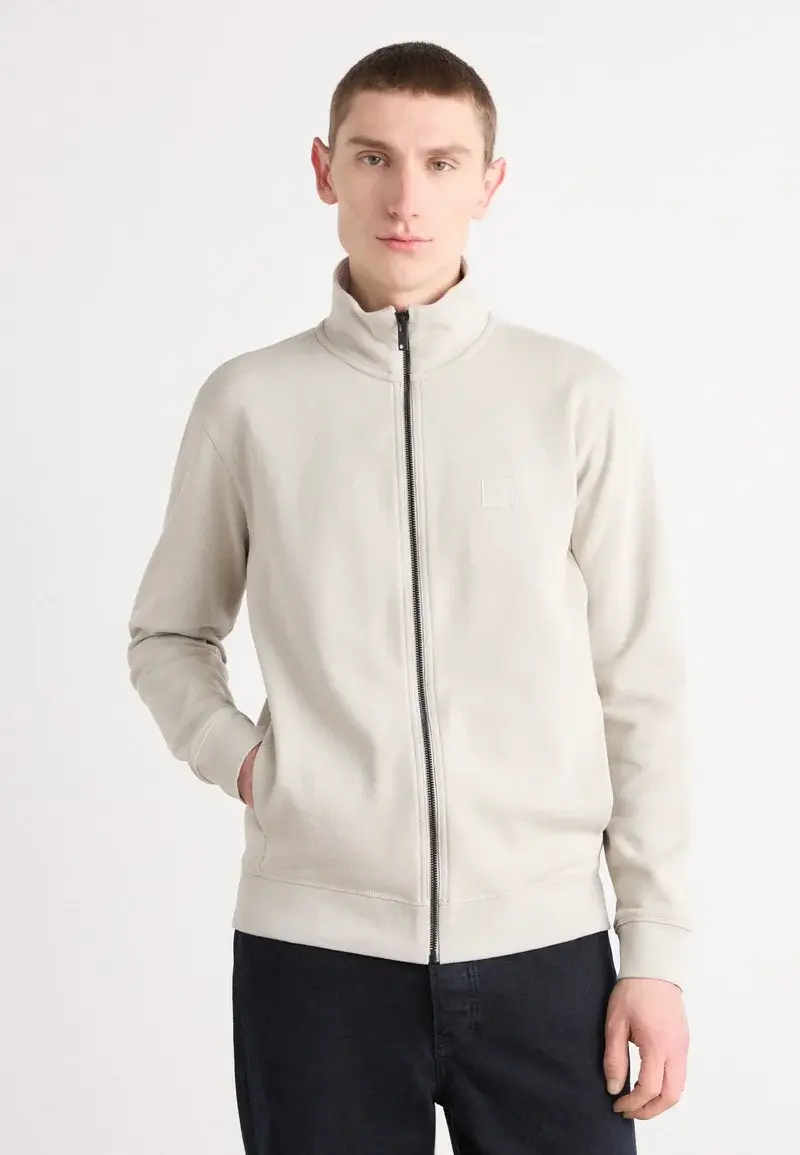 Sweat zippé BOSS beige en coton