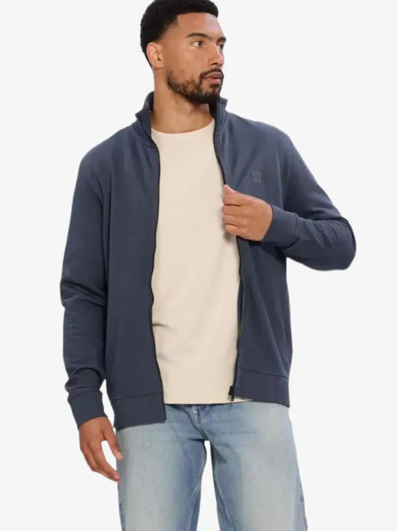 Sweat zippé BOSS marine en coton