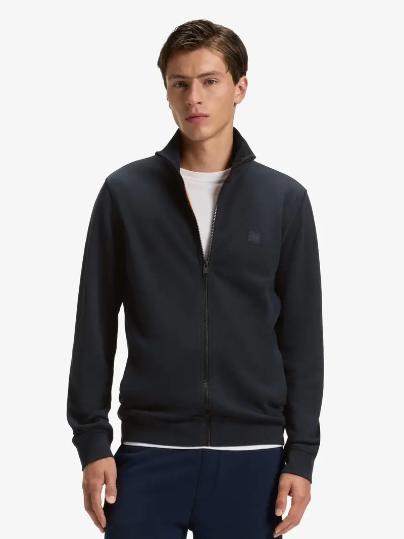 Sweat zippé BOSS marine en coton