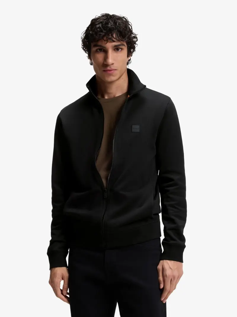 Sweat zippé BOSS noir en coton