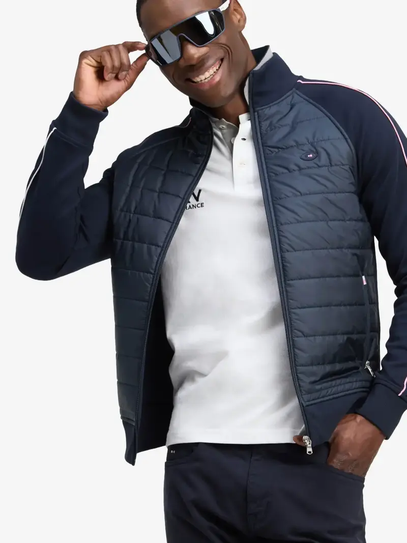 Sweat zippé Eden Park bleu en molleton