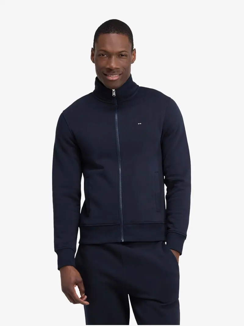 Sweat zippé Eden Park marine en coton
