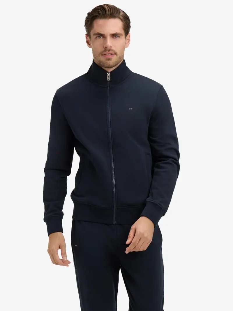 Sweat zippé Eden Park marine en molleton