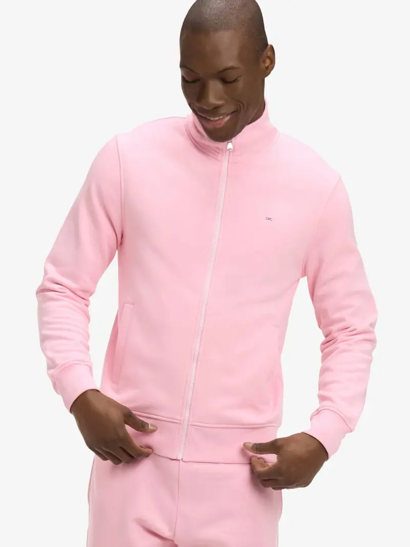 Sweat zippé Eden Park rose en molleton