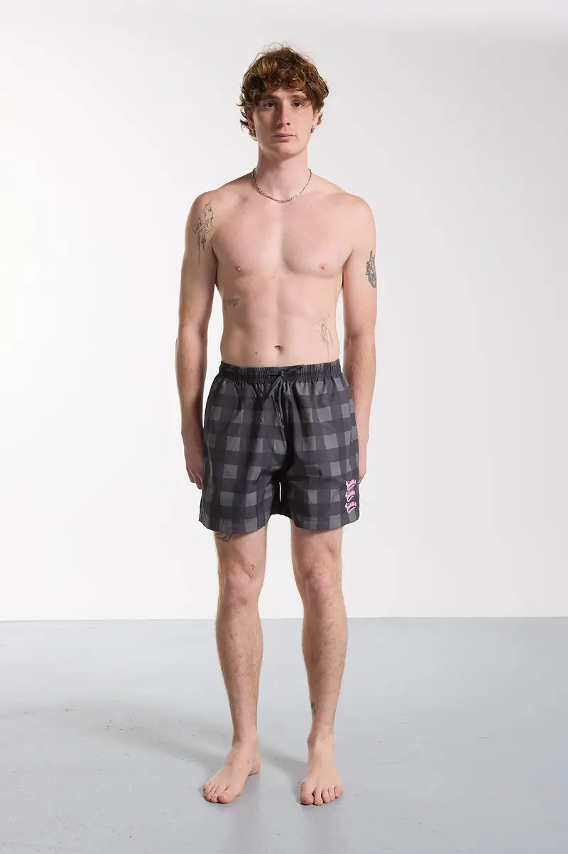 Swimshort Gianni Embroidery Green Check