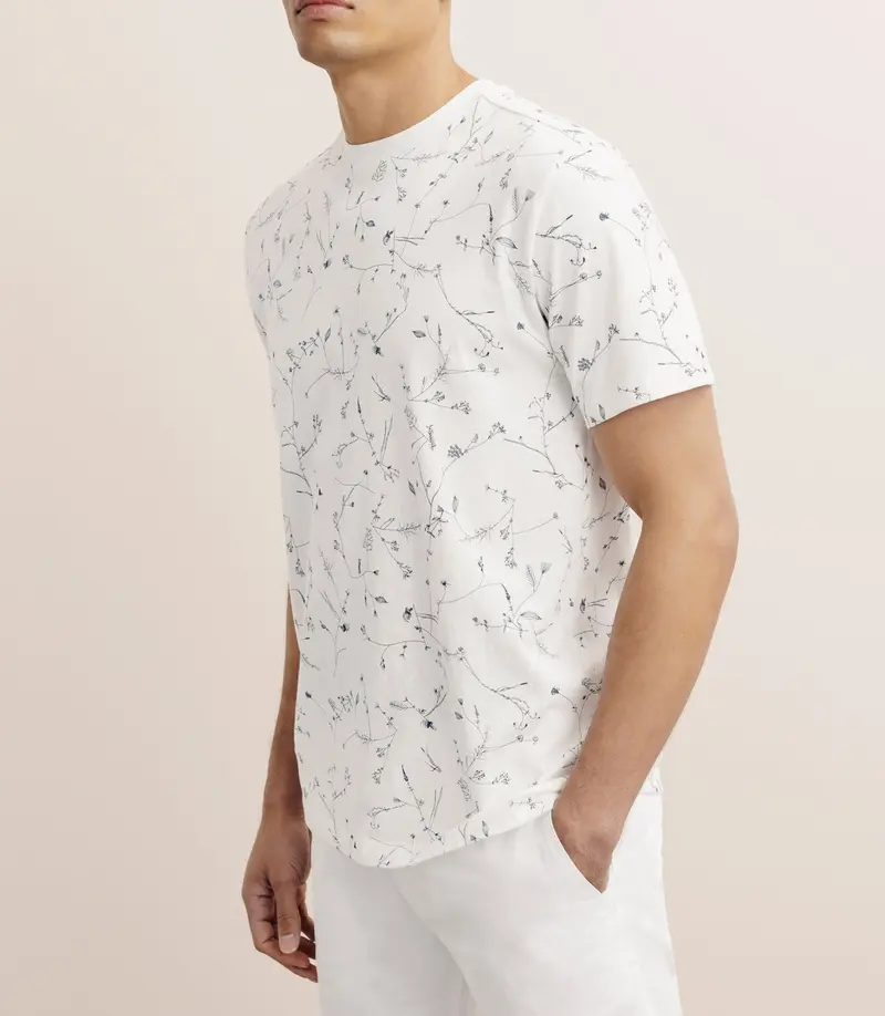 T-shirt à fleurs blanc