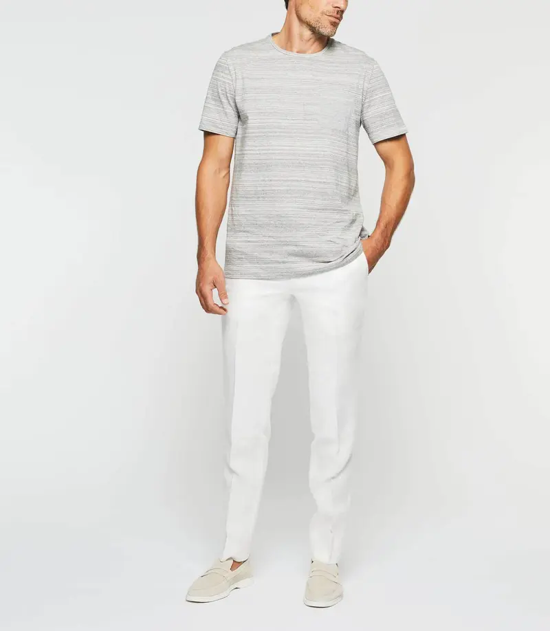 T-shirt à imprimé rayures gris-chiné "Gio"