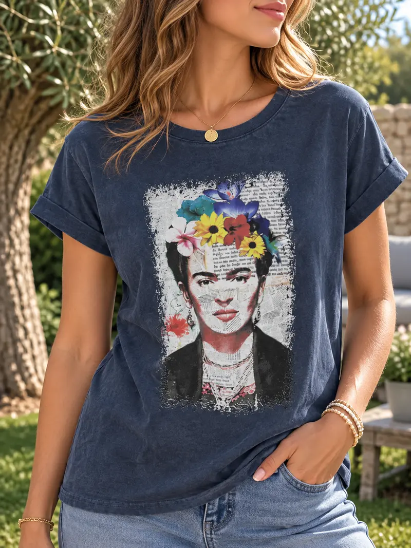 T-shirt anthracite FRIDA KHALO