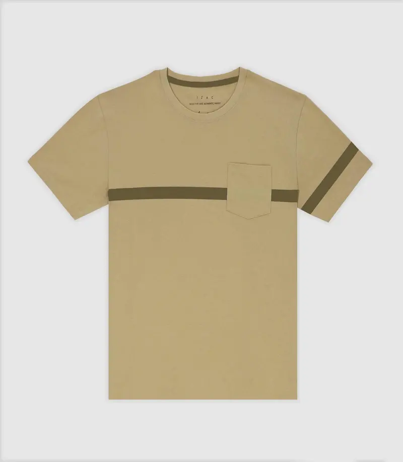 T-shirt avec bande kaki