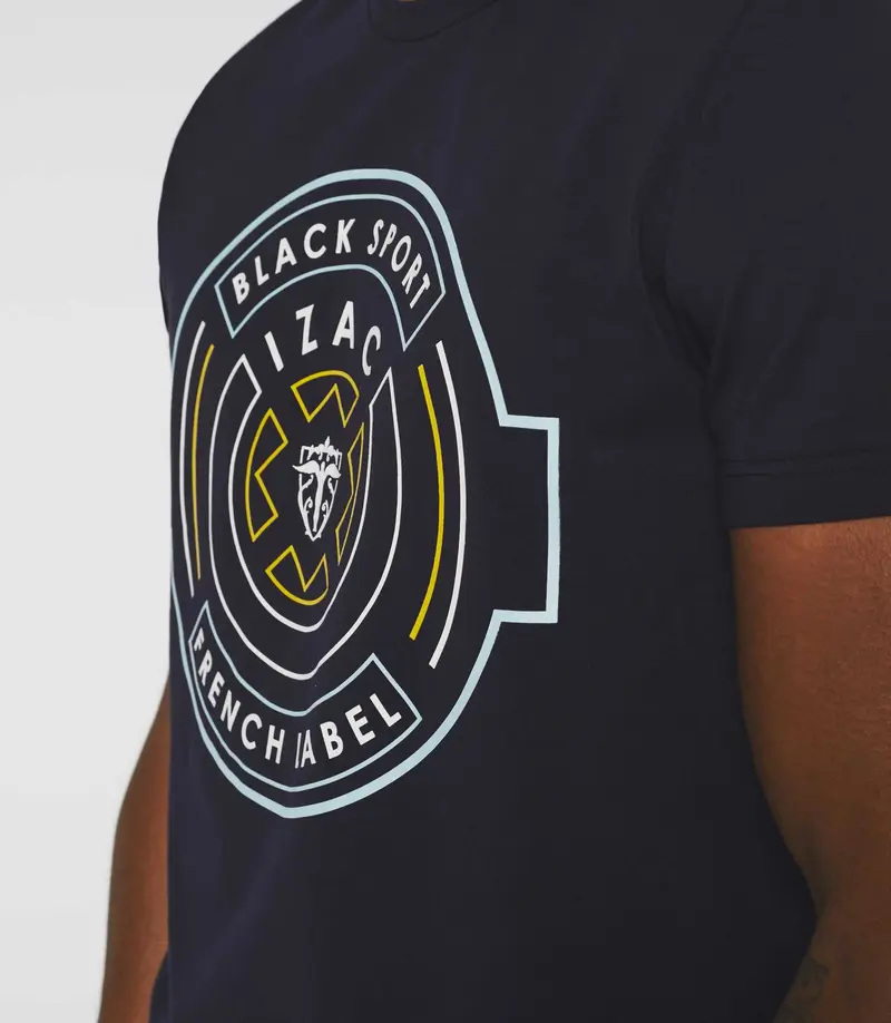 T-shirt avec logo col rond marine "Gaye"
