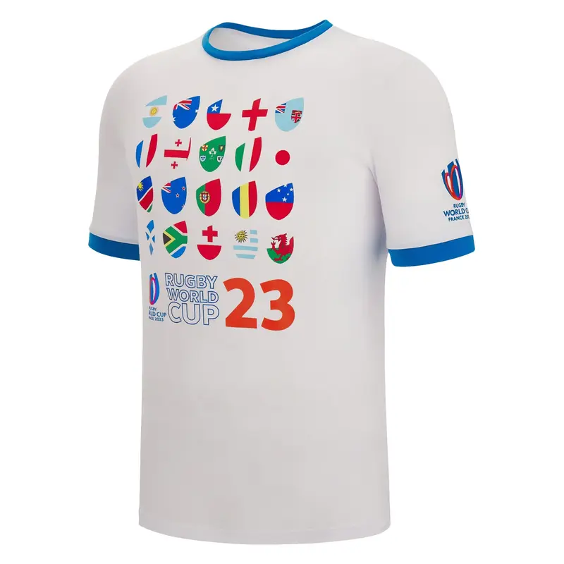 T-shirt blanc & drapeaux RWC France 2023